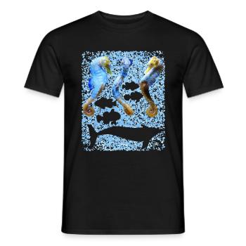 Dansende Zeepaardje, Natuurlijke, Vis, Dolfijn - Heren T-shirt - zwart - Voor - AI Model Male 178 light (178cm)