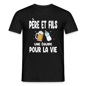 Aperitif Vater und Sohn Team fürs Leben Papa Geschenk - Männer T-Shirt - Schwarz - Vorne - AI Model Male 178 light (178cm)