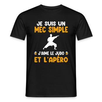 Mec simple judo apéro judoka humour - T-shirt homme - noir - Devant - AI Model Male 178 light (178cm)