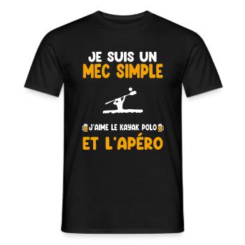 Einfacher Kerl Kajak Polo Aperitif Kajakfahrer Humor - Männer T-Shirt - Schwarz - Vorne - AI Model Male 178 light (178cm)