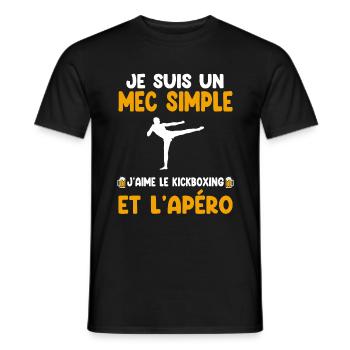 Einfacher Kerl Kickboxen Aperitif Kickboxer Humor - Männer T-Shirt - Schwarz - Vorne - AI Model Male 178 light (178cm)