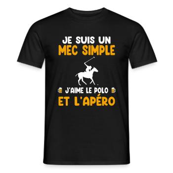 Einfacher Kerl Polo Aperitif Reiter Humor - Männer T-Shirt - Schwarz - Vorne - AI Model Male 178 light (178cm)