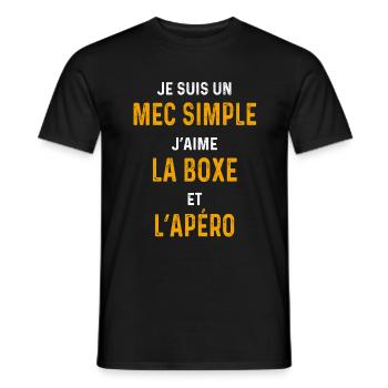 Boxe apéro Guye simple boxer - Men's T-Shirt - black - Front - AI Model Male 178 light (178cm)