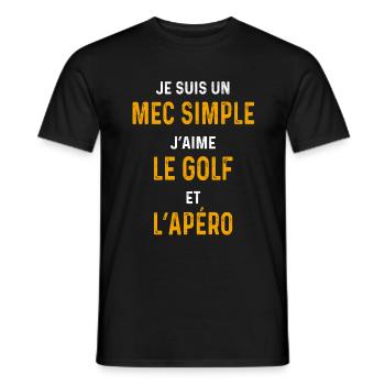 Golf-Aperitif Guy, einfacher Golfer - Männer T-Shirt - Schwarz - Vorne - AI Model Male 178 light (178cm)