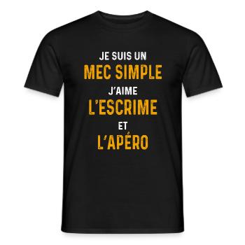 Fechten Aperitif Einfacher Kerl Fechter - Männer T-Shirt - Schwarz - Vorne - AI Model Male 178 light (178cm)