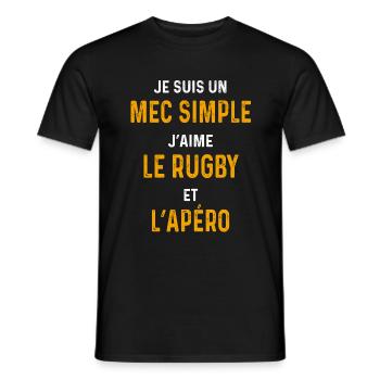 Rugby-Apéro Guy, einfacher Rugbyspieler - Männer T-Shirt - Schwarz - Vorne - AI Model Male 178 light (178cm)