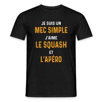 squash apéro Mec simple badiste - T-shirt homme - noir - Devant - AI Model Male 178 light (178cm)
