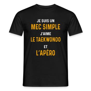 taekwondo apéro Mec simple taekwondoïste - T-shirt homme - noir - Devant - AI Model Male 178 light (178cm)