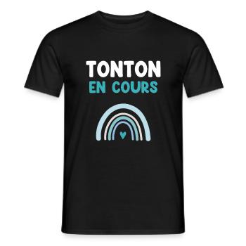 tonton en cours arc-en-ciel cadeau oncle - T-shirt homme - noir - Devant - AI Model Male 178 light (178cm)