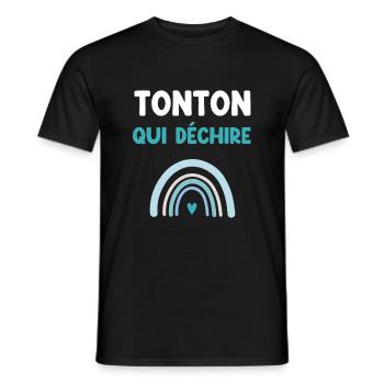 tonton qui déchire arc-en-ciel cadeau oncle - T-shirt homme - noir - Devant - AI Model Male 178 light (178cm)
