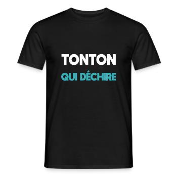 tonton qui déchire cadeau oncle - T-shirt homme - noir - Devant - AI Model Male 178 light (178cm)