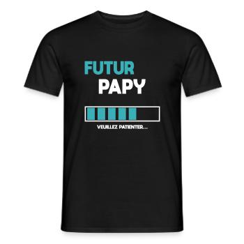 futur papy grand-père - T-shirt homme - noir - Devant - AI Model Male 178 light (178cm)