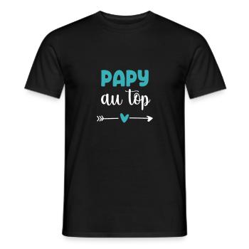 Opa an der Spitze des Herzens, Opa - Männer T-Shirt - Schwarz - Vorne - AI Model Male 178 light (178cm)