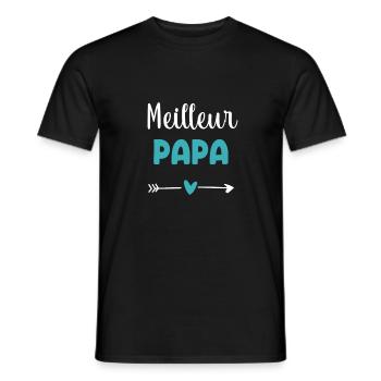 Bestes Papa Herz Geschenk Vater - Männer T-Shirt - Schwarz - Vorne - AI Model Male 178 light (178cm)