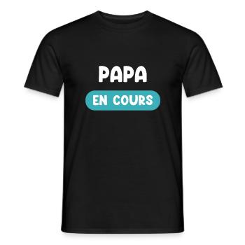 Dad in progress gift future dad gift father - Men's T-Shirt - black - Front - AI Model Male 178 light (178cm)