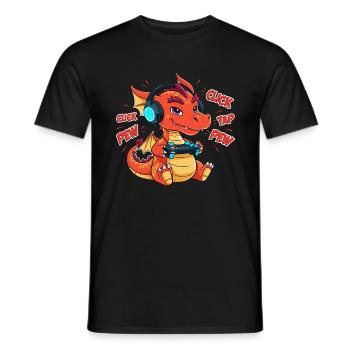 Gaming Dragon Gamer Kids Video Games - Men's T-Shirt - black - Front - AI Model Male 178 light (178cm)