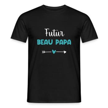 future father-in-law heart step-dad - Men's T-Shirt - black - Front - AI Model Male 178 light (178cm)