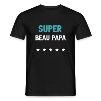 super beau père futur beau père homme beau papa - T-shirt homme - noir - Devant - AI Model Male 178 light (178cm)