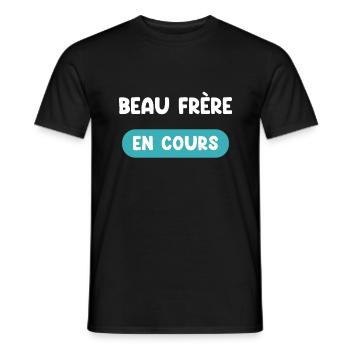 beau frère en cours cadeau futur beau frère - T-shirt homme - noir - Devant - AI Model Male 178 light (178cm)