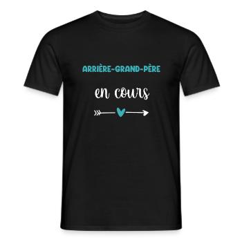 arrière-grand-père en cours coeur - T-shirt homme - noir - Devant - AI Model Male 178 light (178cm)