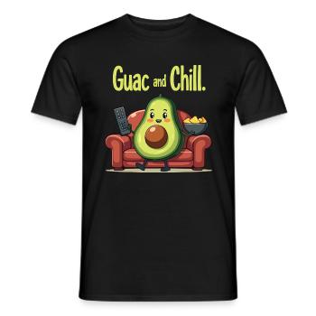 Guac and Chill - Avocado-Design - Männer T-Shirt - Schwarz - Vorne - AI Model Male 178 light (178cm)