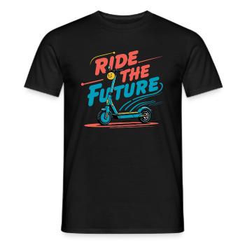 Ride the Future - Stylish E-Scooter Design - Men's T-Shirt - black - Front - AI Model Male 178 light (178cm)