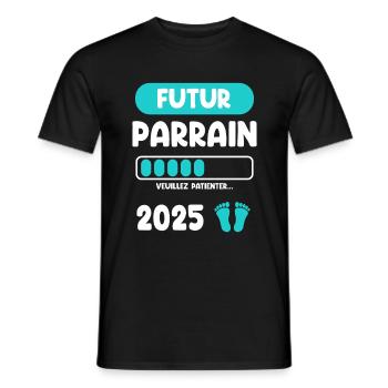 futur 2025 parrain cadeau annonce grossesse - T-shirt homme - noir - Devant - AI Model Male 178 light (178cm)