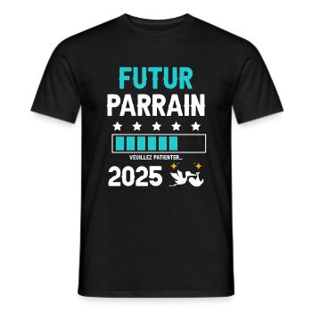 Künftiger Stork Godfather 2025 Schwangerschaftsankündigung - Männer T-Shirt - Schwarz - Vorne - AI Model Male 178 light (178cm)