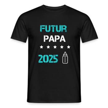 Future Papa 2025 Flasche Schwangerschaftsankündigung - Männer T-Shirt - Schwarz - Vorne - AI Model Male 178 light (178cm)
