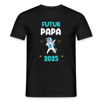 Future dad 2025 unicorn dab pregnancy announcement - Men's T-Shirt - black - Front - AI Model Male 178 light (178cm)
