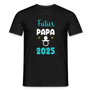 Daddy-to-be 2025 pacifier announcement pregnancy - Men's T-Shirt - black - Front - AI Model Male 178 light (178cm)