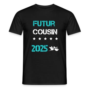 Storch Zukünftiger Cousin 2025 Schwangerschaftsbekanntgabe - Männer T-Shirt - Schwarz - Vorne - AI Model Male 178 light (178cm)
