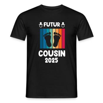 Vintage Future Cousine 2025 Schwangerschaftsankündigung - Männer T-Shirt - Schwarz - Vorne - AI Model Male 178 light (178cm)