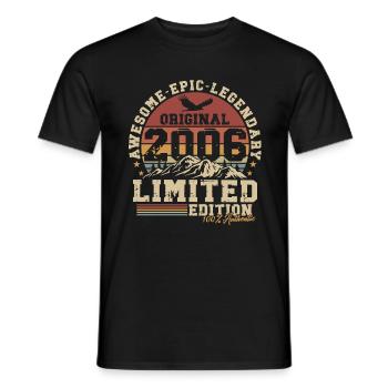2006 Jahrgang Vintage Retro Geburtstag Geschenk - Männer T-Shirt - Schwarz - Vorne - AI Model Male 178 light (178cm)