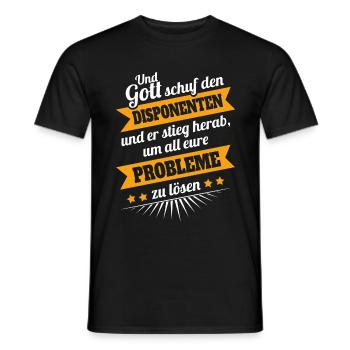 Disponent Gott - Männer T-Shirt - Schwarz - Vorne - AI Model Male 178 light (178cm)