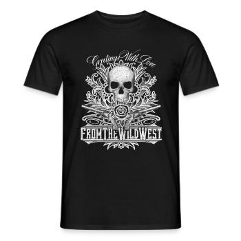 Wild West Skull & Guns - Männer T-Shirt - Schwarz - Vorne - AI Model Male 178 light (178cm)