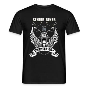 4 - senior biker 4.png - T-shirt homme - noir - Devant - AI Model Male 178 light (178cm)