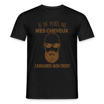 Homme sans cheveux citation chauve chauve - T-shirt homme - noir - Devant - AI Model Male 178 light (178cm)
