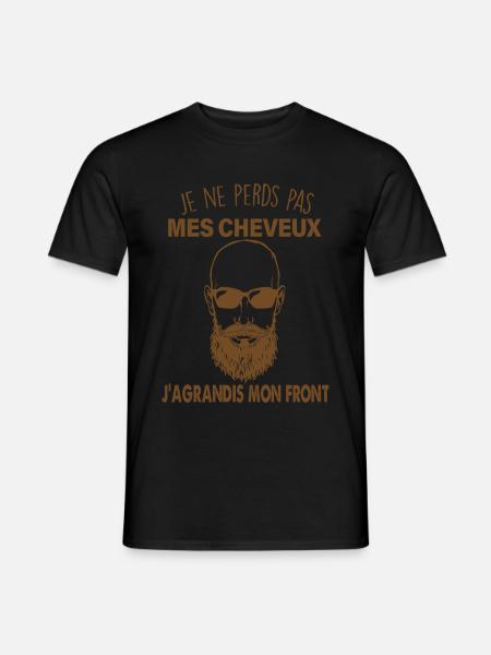 Homme sans cheveux citation chauve chauve - T-shirt homme - noir