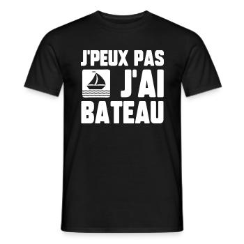 J’peux pas j’ai bateau - T-shirt homme - noir - Devant - AI Model Male 178 light (178cm)