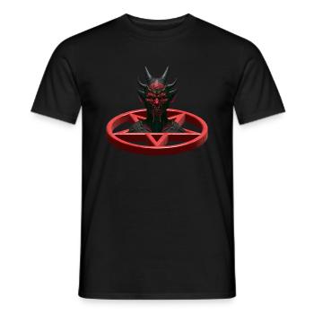 Devil Pentagram Satan Horror - Men's T-Shirt - black - Front - AI Model Male 178 light (178cm)