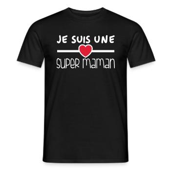 Je suis une super maman - T-shirt homme - noir - Devant - AI Model Male 178 light (178cm)