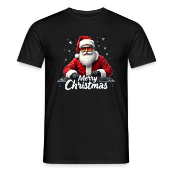 DJ Père Noël Père Noël - Drapeau allemand - T-shirt homme - noir - Devant - AI Model Male 178 light (178cm)
