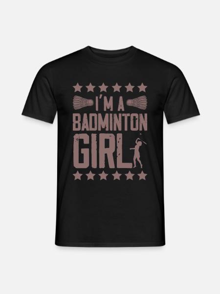 Fille de badminton - T-shirt homme - noir