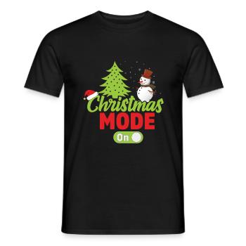 Funny xmas family Christmas mode on Christmas Tree - Men's T-Shirt - black - Front - AI Model Male 178 light (178cm)