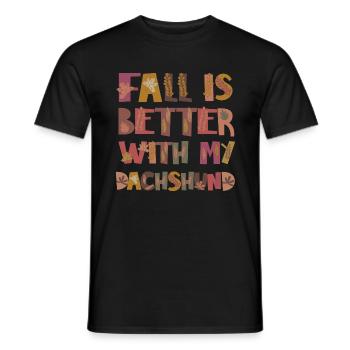 Thankful for my Dackel Hund Herbst Dankbarkeit - Männer T-Shirt - Schwarz - Vorne - AI Model Male 178 light (178cm)