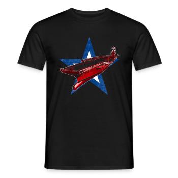 Aircraft carrier - Men's T-Shirt - black - Front - AI Model Male 178 light (178cm)