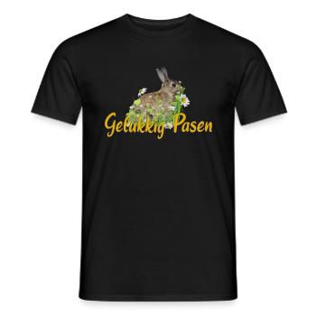 gelukkig pasen Frohe Ostern - Männer T-Shirt - Schwarz - Vorne - AI Model Male 178 light (178cm)