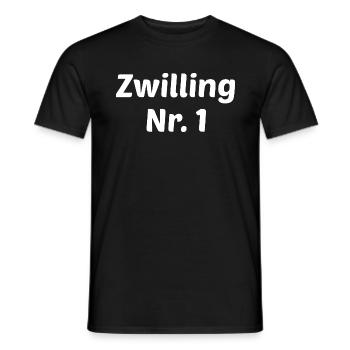 Zwilling Nr.1 Zwillinge Geschenk - Männer T-Shirt - Schwarz - Vorne - AI Model Male 178 light (178cm)