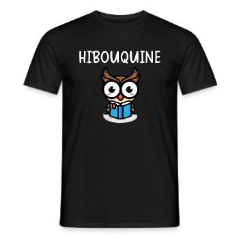 Owl HE READS - Men's T-Shirt - black - Front - AI Model Male 178 light (178cm)